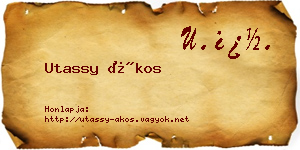 Utassy Ákos névjegykártya